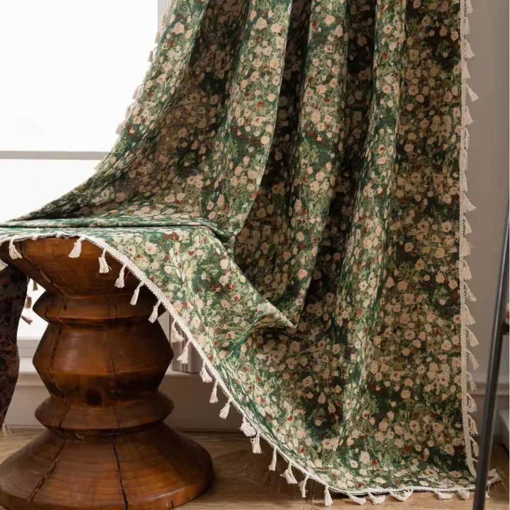 Tapestry Curtain | Floral Print & Microfiber Blend