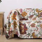 Throw Blanket | Floral Motif & Reversible Woven Fabric