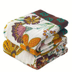 Throw Blanket | Floral Motif & Reversible Woven Fabric