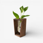 Flower Vase | Cylindrical Tube Design | Wooden Stand