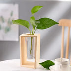 Flower Vase | Cylindrical Tube Design | Wooden Stand