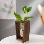 Flower Vase | Cylindrical Tube Design | Wooden Stand