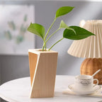 Flower Vase | Cylindrical Tube Design | Wooden Stand