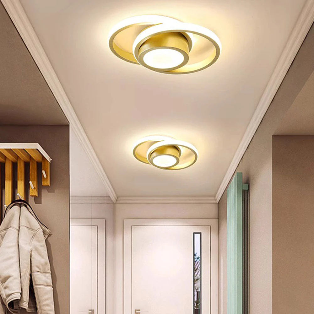 Flush Mount Ceiling Light | Double-Ring Dimmable LED | Bulbs Included