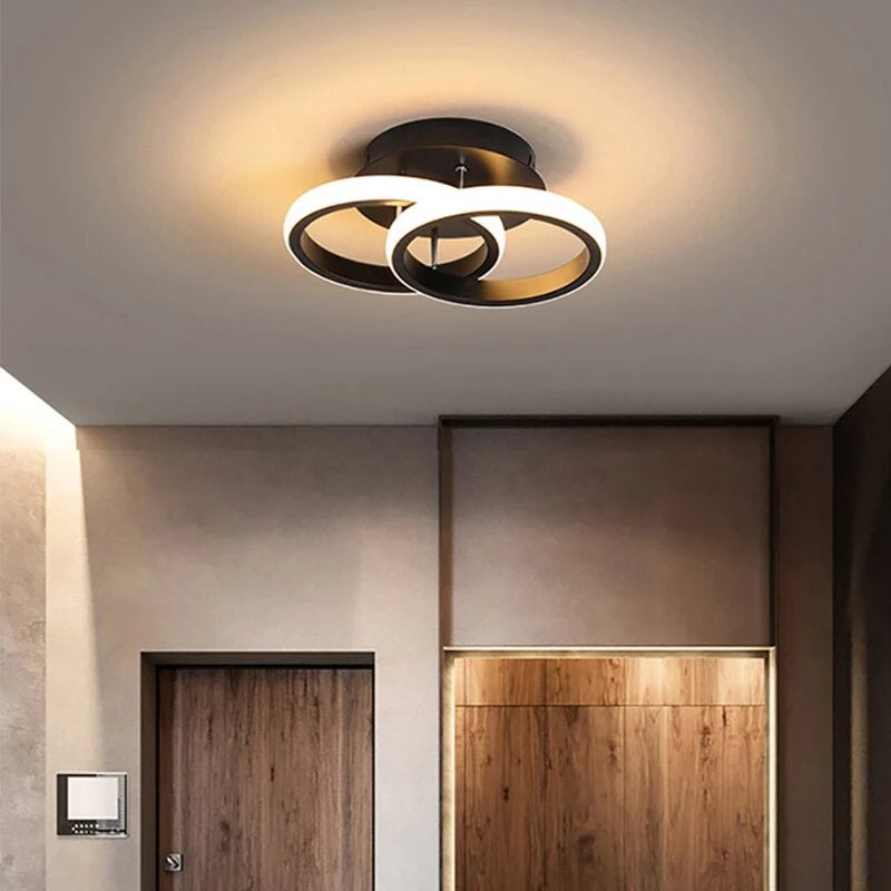 Flush Mount Ceiling Light | Integrated LED & Overlapping Rings