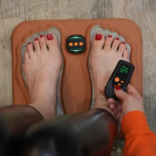 Foot & Lower Leg Stimulator | Wireless NMES & Copper‑Fiber Cushion