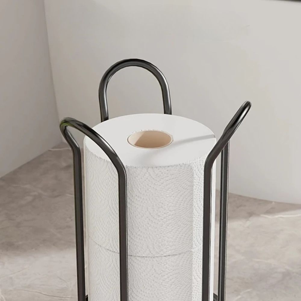 Toilet Roll Stand | Freestanding Open Frame | Chrome-Plated