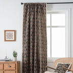 Curtain Panel | Jacquard Weave & Tassel Fringe | Rod Pocket Top