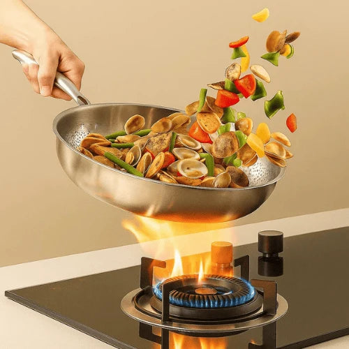 Frying Pan | Stainless Steel & Coating-Free | All Cooktops