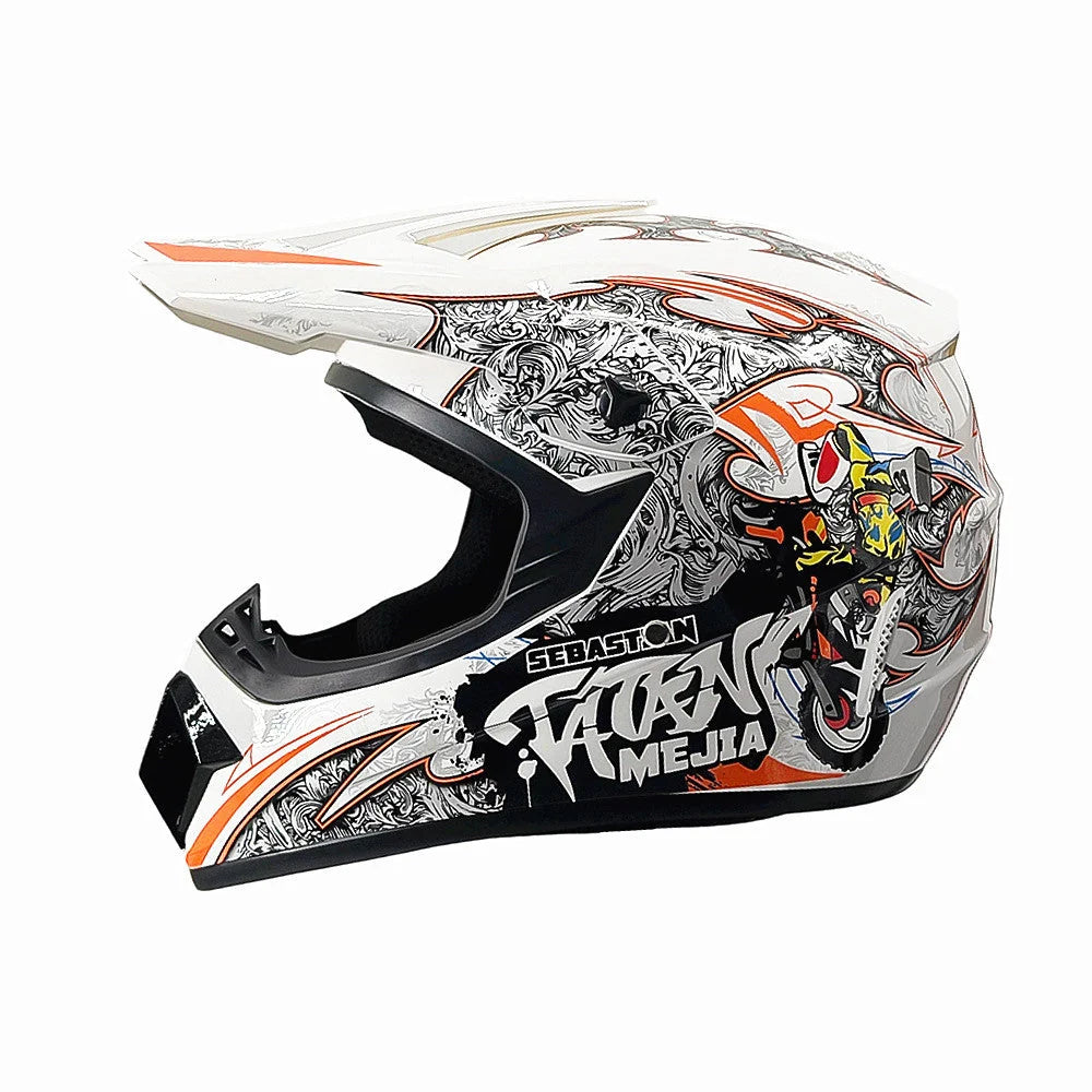 Full-Face Motocross Helmet | Multi-Density EPS & Ventilated | Quick-Release Strap