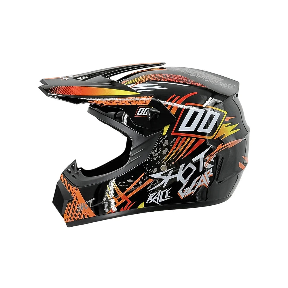 Full-Face Motocross Helmet | Multi-Density EPS & Ventilated | Quick-Release Strap