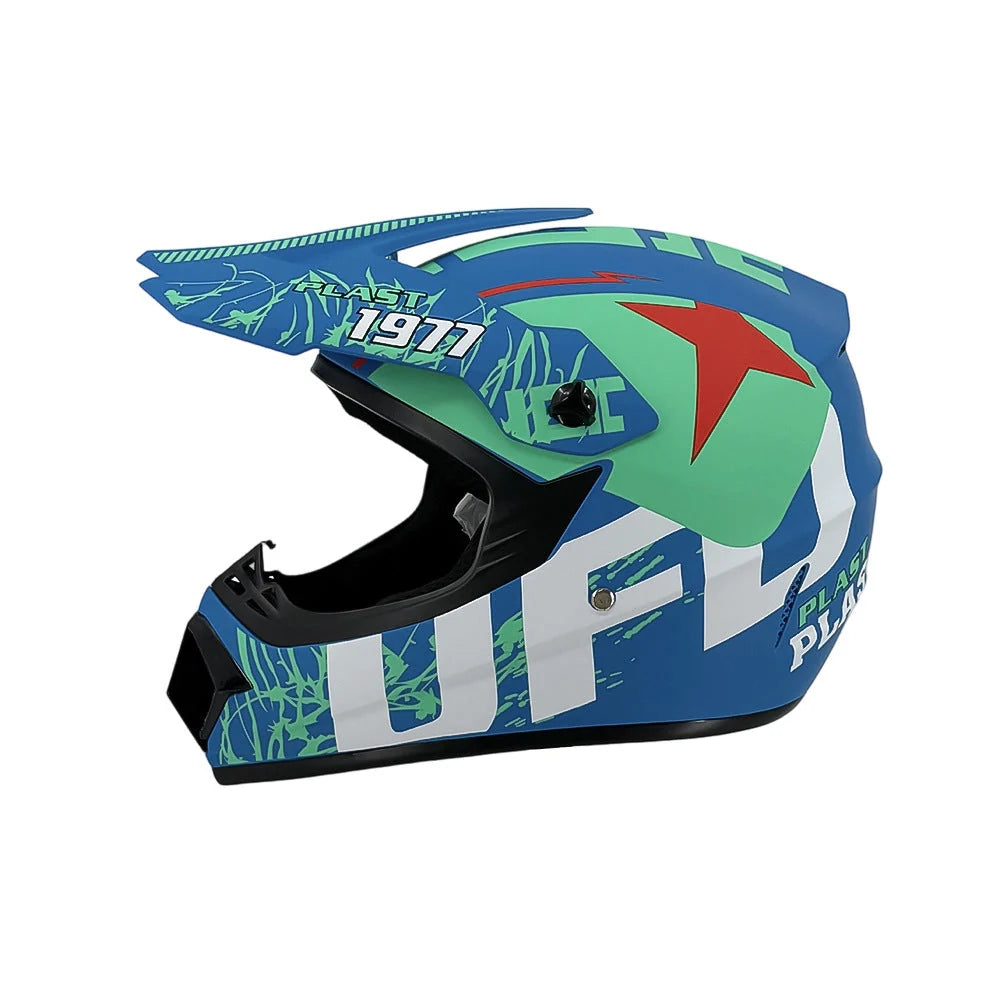 Full-Face Motocross Helmet | Multi-Density EPS & Ventilated | Quick-Release Strap