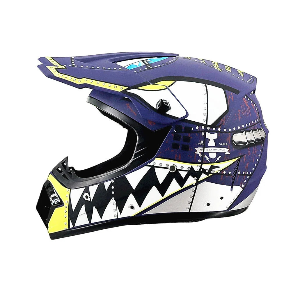 Full-Face Motocross Helmet | Multi-Density EPS & Ventilated | Quick-Release Strap