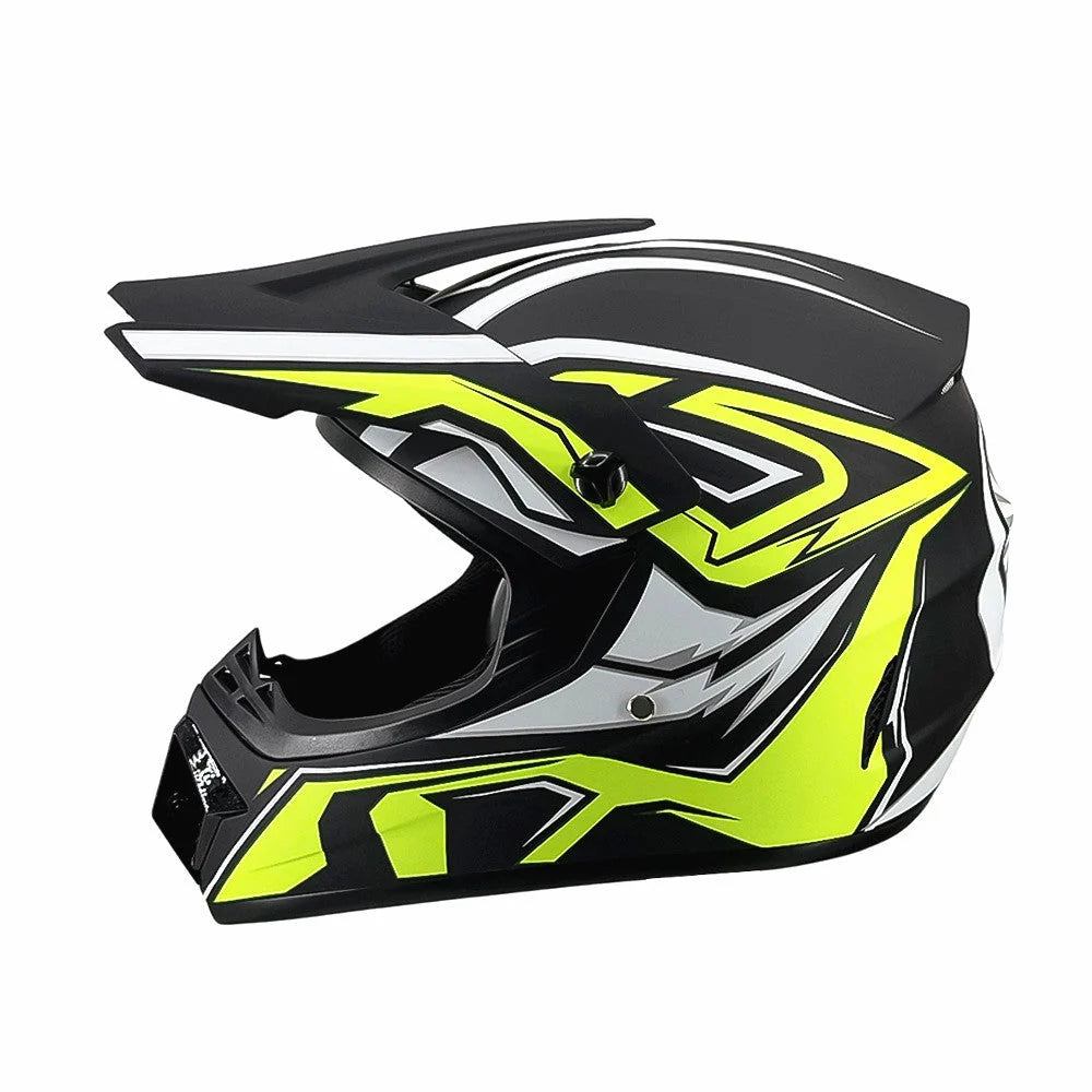 Full-Face Motocross Helmet | Multi-Density EPS & Ventilated | Quick-Release Strap