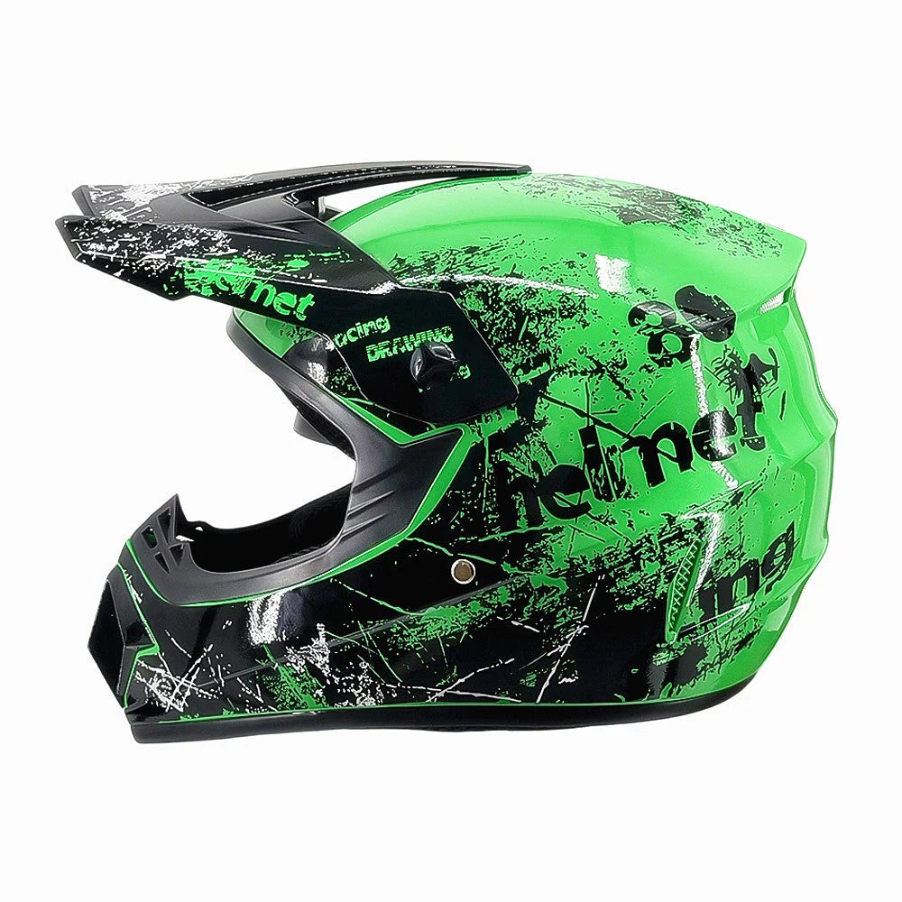 Full-Face Motocross Helmet | Multi-Density EPS & Ventilated | Quick-Release Strap
