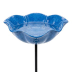 Garden Bird Bath Stand | Colorful Flower-Shaped Ceramic