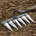 Garden Hoe | Carbon Steel Multi-Tine Head | Wooden Handle