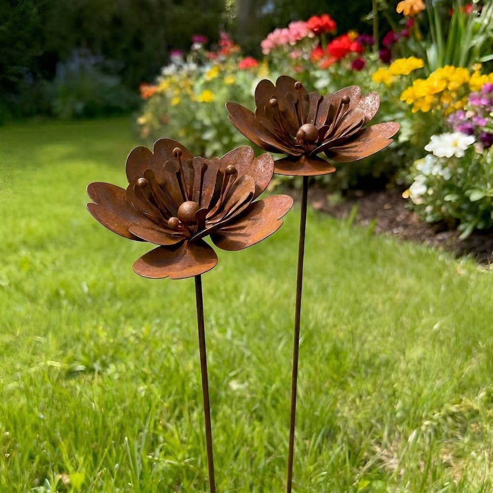 Garden Stake | Flower Top & Tealight Holder | Set of 2