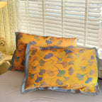 Pillowcase | Ginkgo Leaf Embroidery & Cotton | Tassel Lace Edging