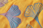 Pillowcase | Ginkgo Leaf Embroidery & Cotton | Tassel Lace Edging
