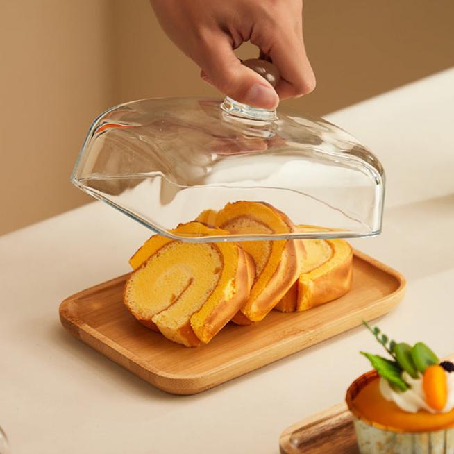 Butter Dish | Natural Wood Base & Glass Lid