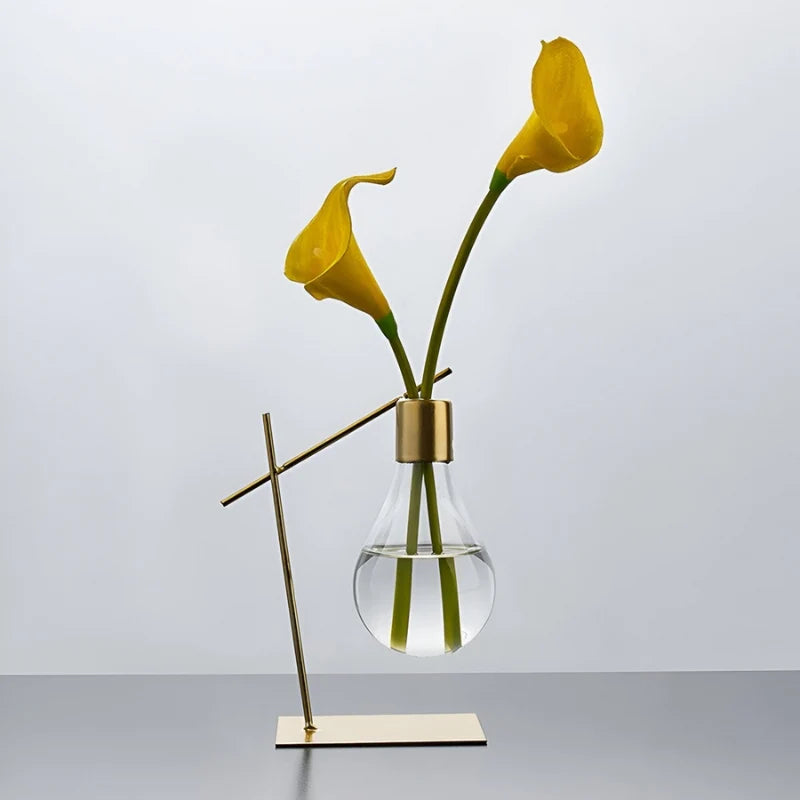 Plant Propagation Vase | Glass Container & Metal Frame | 20 x 10 cm