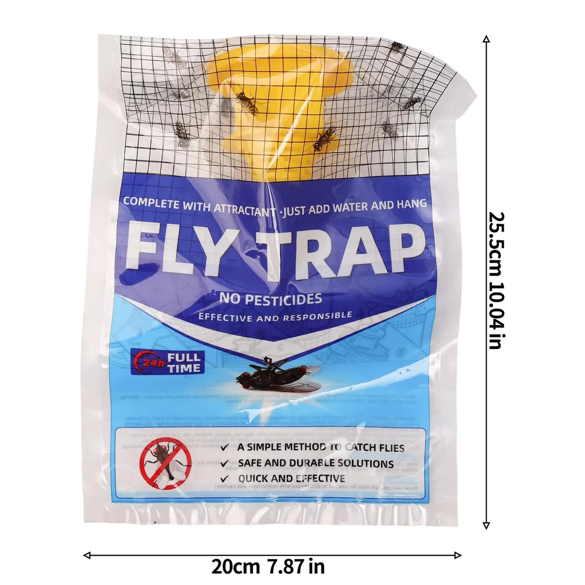 Hanging Fly Trap | Water-Soluble Bait & Disposable