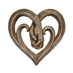 Wall Art Panel | Carved Heart Design | Wood Finish