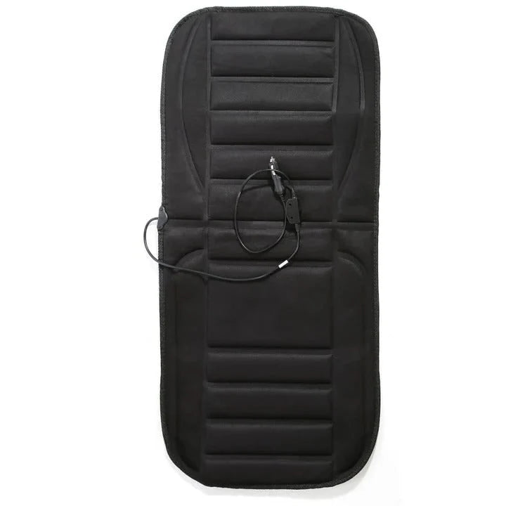 Heated Car Seat Cover | Quilted Full-Coverage & Adjustable Heat | With 12V Adapter