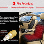 Heated Car Seat Cushion | Adjustable Temperature Control & Anti-Slip Backing | 12V Vehicle Power