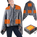 Heated Poncho Wrap | USB-Powered & 3 Heat Settings | Zipper Closure