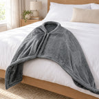 Heated Throw Blanket | USB-Powered Soft Flannel | Wearable Zippered Wrap