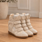 High-Top Sneakers | Hidden 5 Cm Wedge | Adjustable Hook-and-Loop Straps