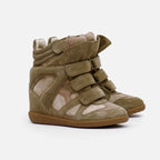 High-Top Sneakers | Hidden 5 Cm Wedge | Adjustable Hook-and-Loop Straps