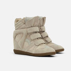 High-Top Sneakers | Hidden 5 Cm Wedge | Adjustable Hook-and-Loop Straps