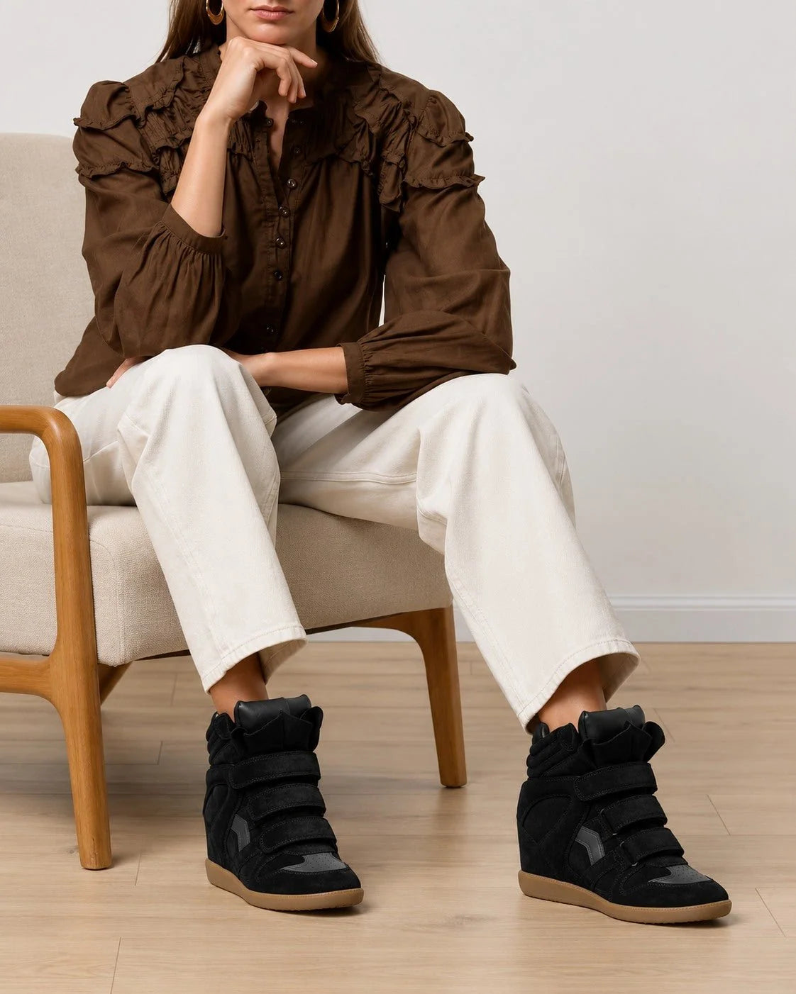 High-Top Sneakers | Hidden 5 cm Wedge & Adjustable Straps