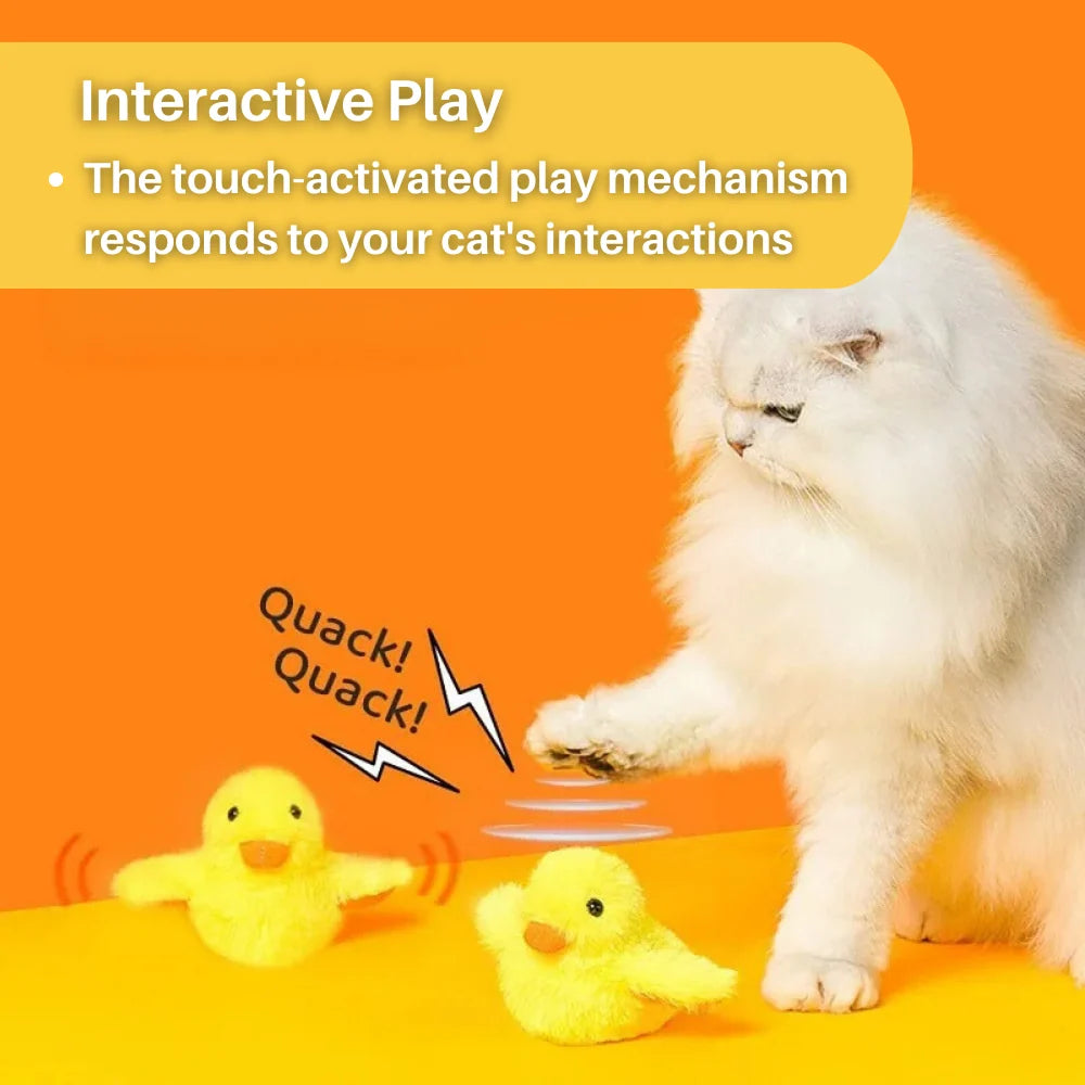 Interactive Cat Toy | Fluttering Wings & Quacking Sound | USB-Rechargeable