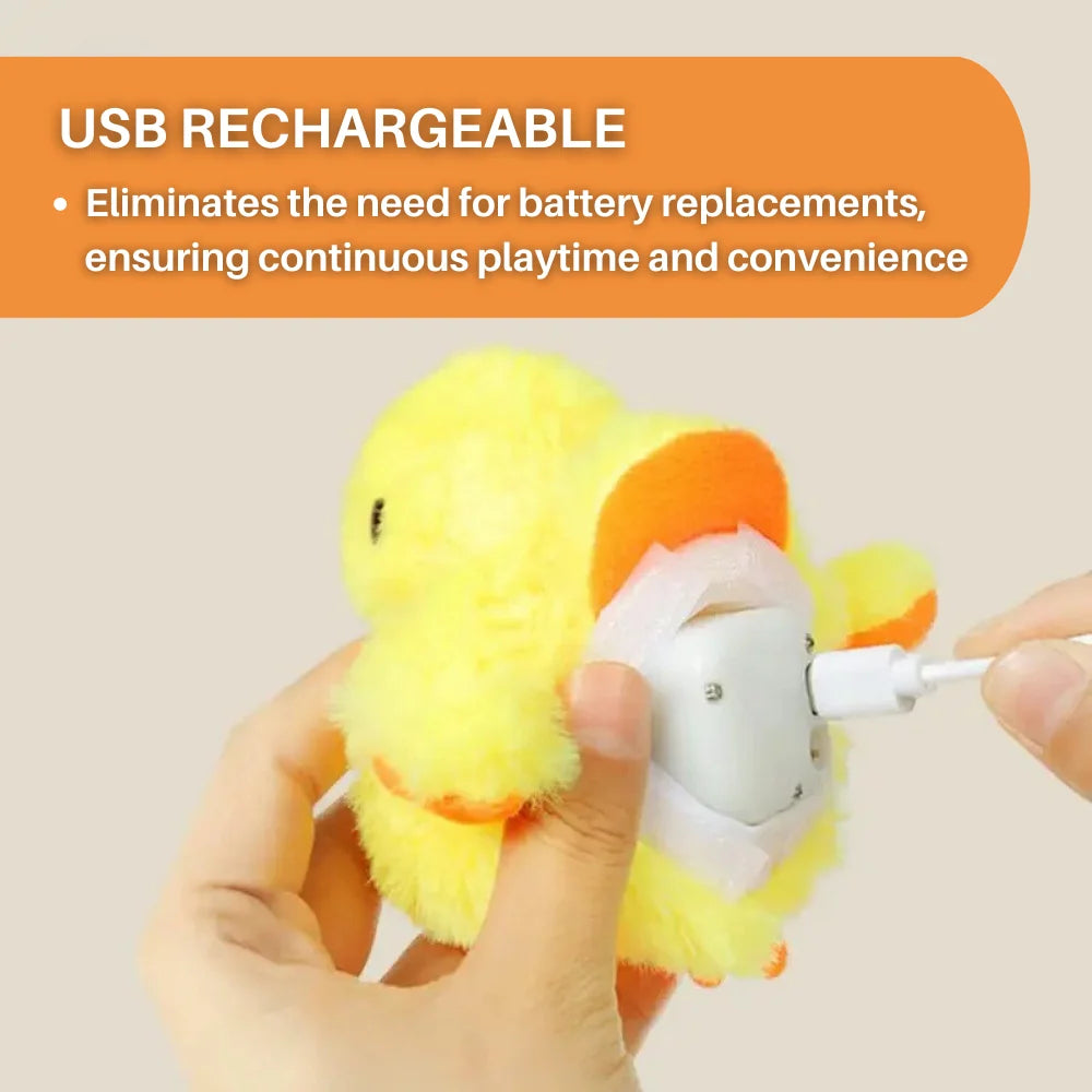 Interactive Cat Toy | Fluttering Wings & Quacking Sound | USB-Rechargeable