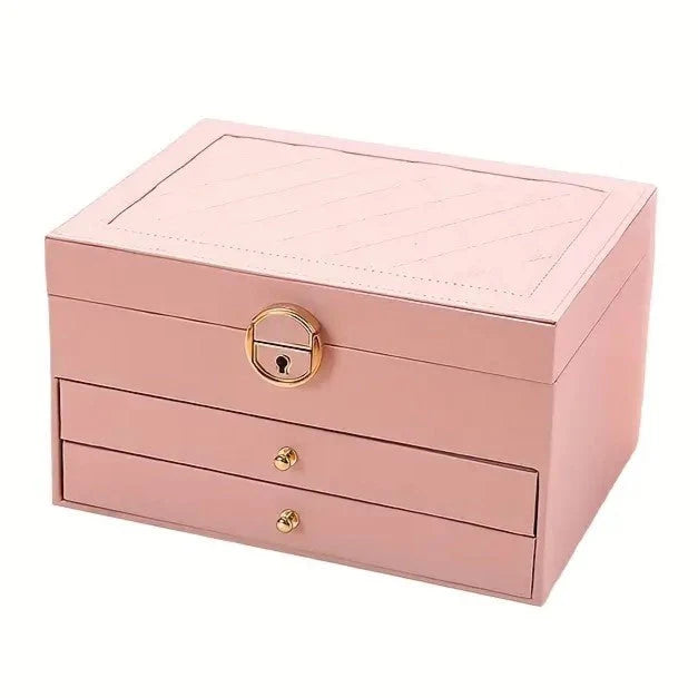 Jewellery Box | Multilayer Leather & Soft-Lined | 3 Levels