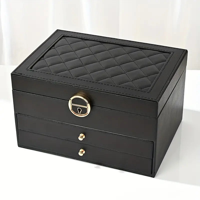 Jewellery Box | Multilayer Leather & Soft-Lined | 3 Levels