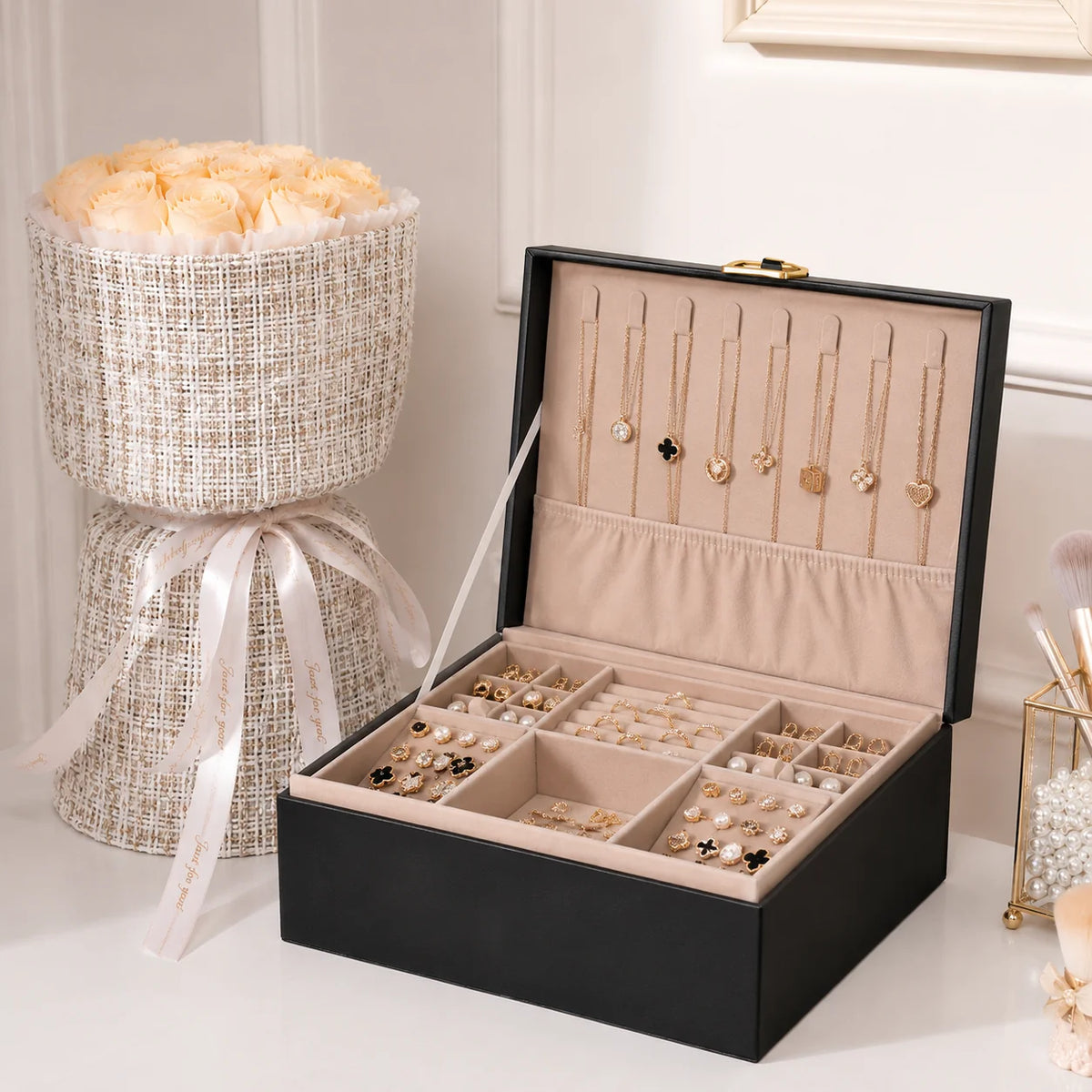 Jewelry Box | Expandable Two-Layer & Velvet-Lined