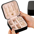 Jewelry Box | Zipper Closure & Soft Fabric Interior | Compact