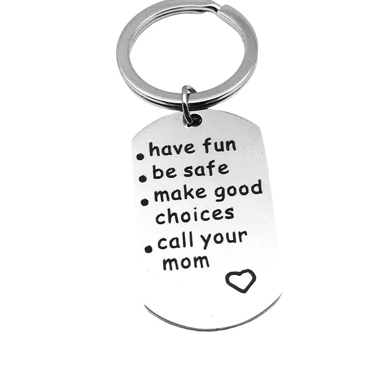 Keychain | Stainless Steel Engraved Message | 28 x 50 mm
