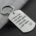 Keychain | Stainless Steel Engraved Message | 28 x 50 mm