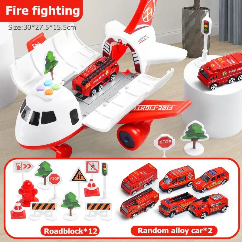 Kids Airplane Play Set | Interactive Lights & Sounds | 20-Piece Set