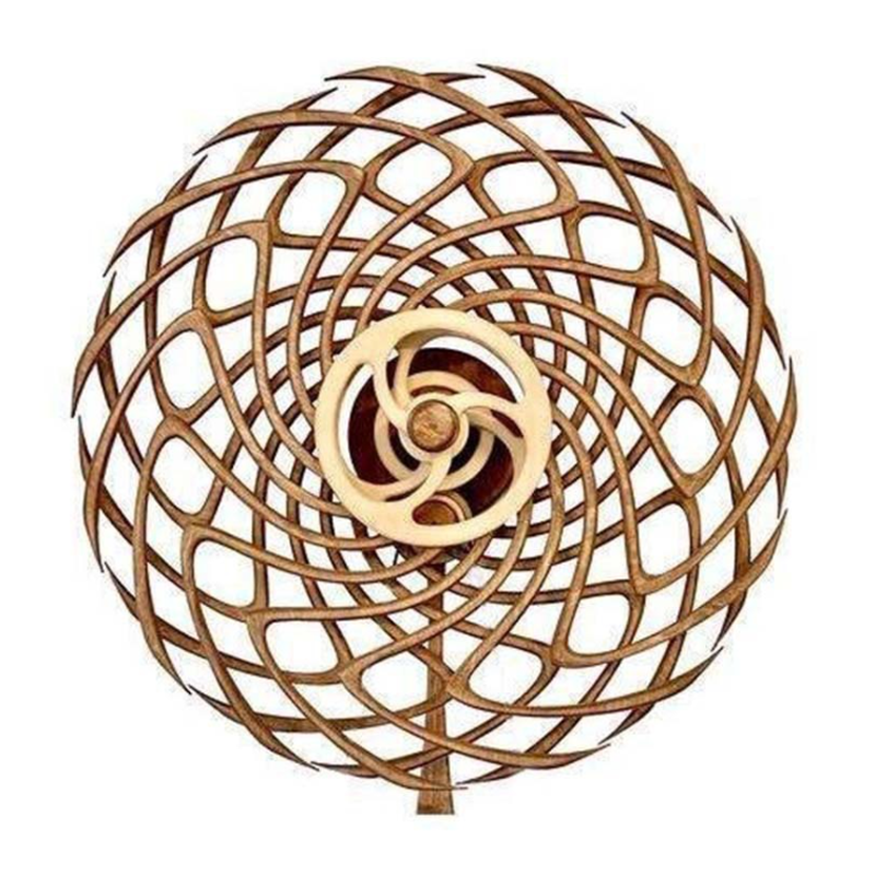 Kinetic Sculpture | Wind-Up Spring & Wooden Construction