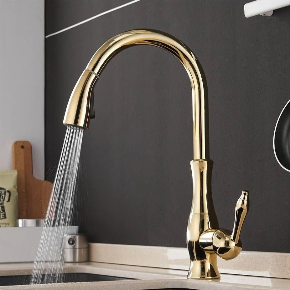 Kitchen Faucet | Pull-Out Spray Head & Copper Finish