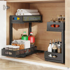 Kitchen Organizer Set | Pull-Out Under-Sink & Swivel Spice Rack | Set of 3