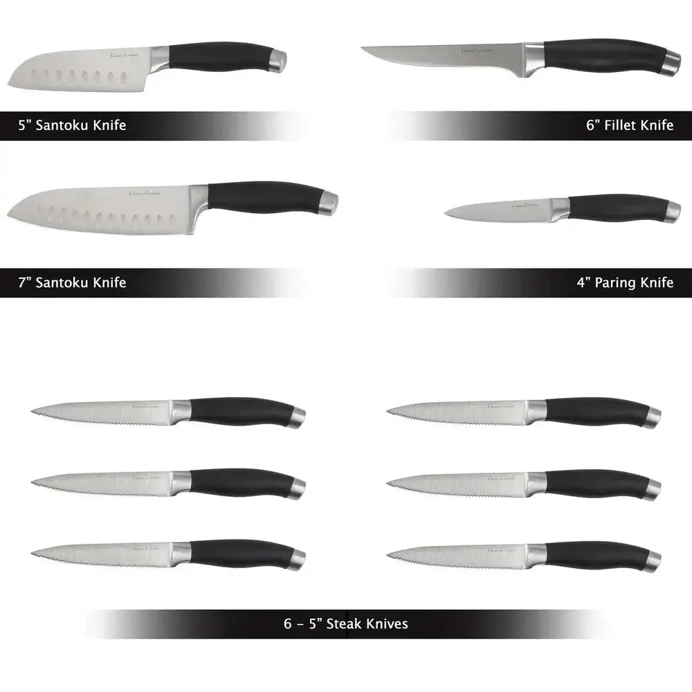 Knife Set | Wood Storage Block | 15-Piece Set
