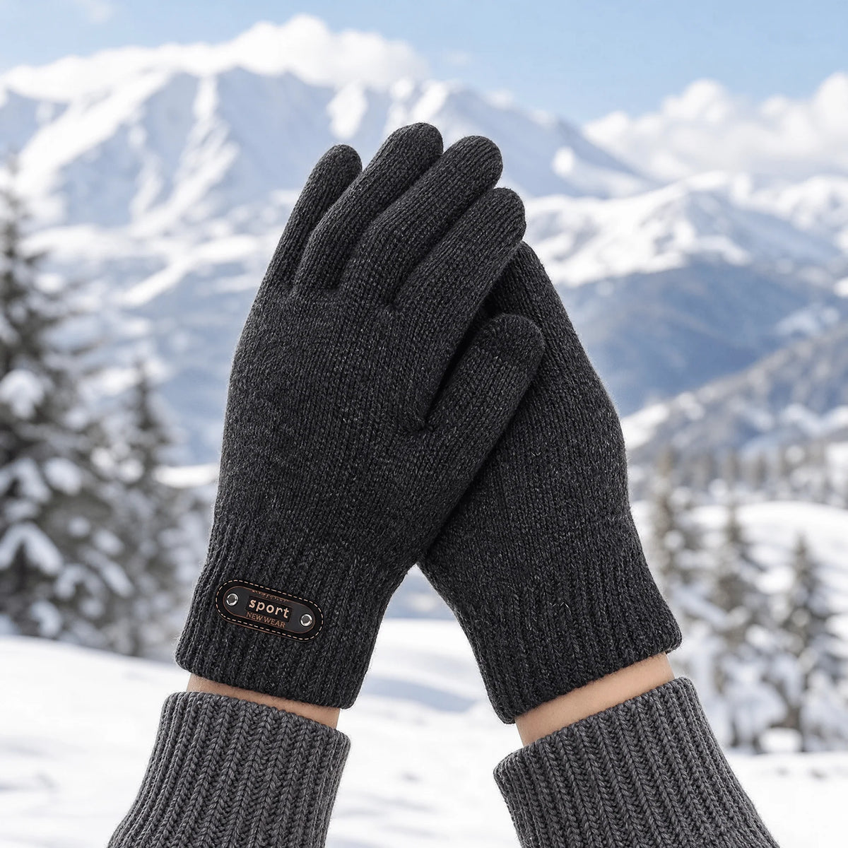 Knitted Winter Gloves | Touchscreen-Compatible & Stretchy | One Size Fits Most
